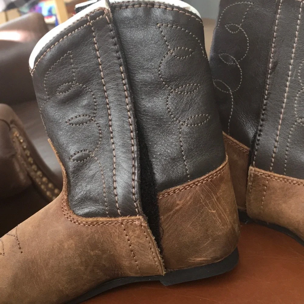 Toddler Unisex Leather Cowboy Boots size Toddler 5